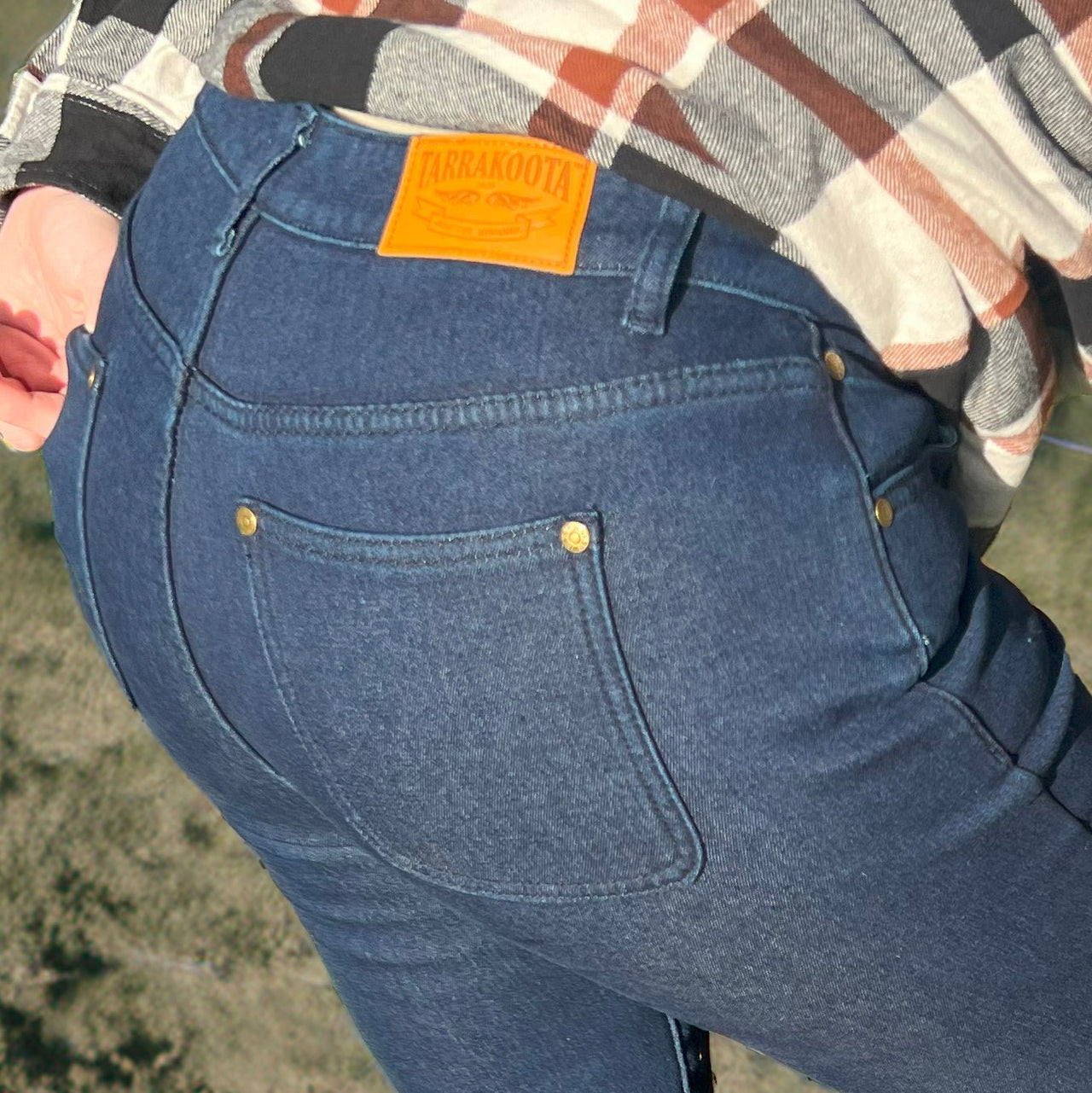 Womans Denim Stretch Fleece Lined Jeans, Tarrakoota, OzWit, Flexible