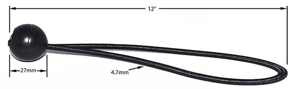 Bungee Chords, Dimentions, Latex Rubber, 12 Inch, OzWit, Zipped Up, UV protected
