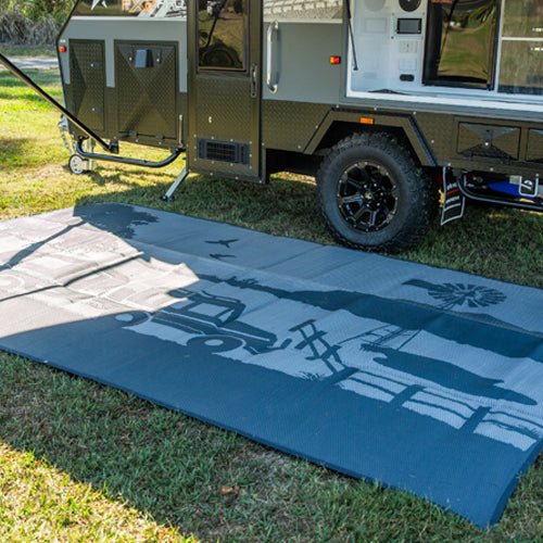 Free Camping Poly Mats Mid Grey and Charcoal