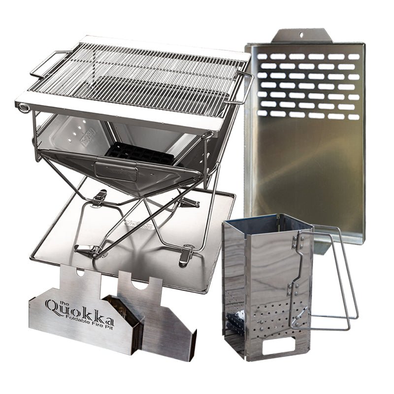 King Quokka Pack, Large Quokka Charcoal Starter, BBQ Plate, Rotisserie Brackets