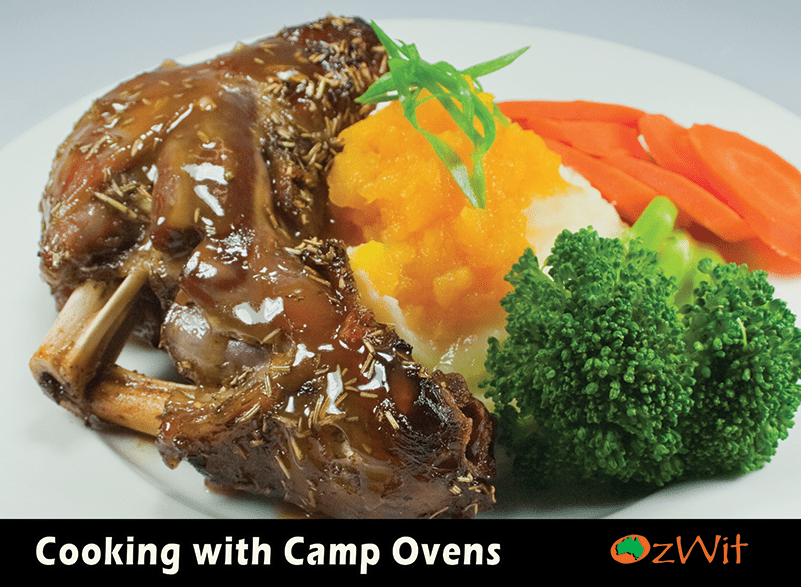 Camp oven cook books, camp oven cooking, Cooking With Camp Ovens, Fair Dinkum Dampers, OzWit, Recipes, Honey Roasted Lamb