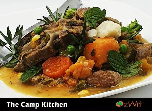 The Camp Kitchen, OzWit, Camp Oven Cooking, Lamb Casserole