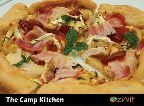 The Camp Kitchen, OzWit, Camp Oven Cooking, Chicken and Brie, Pizza