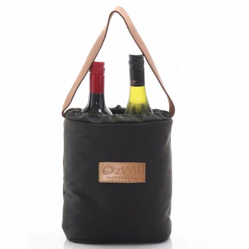 Australian oilskin, twin wine cooler insulated with Australian wool