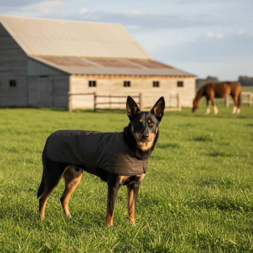 Australian Oilskin Dog Rain Coat – Rugged, Waterproof Protection for the Great Outdoors