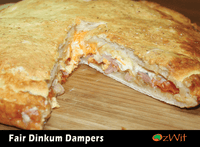 Thumbnail for Cook books, camp oven cooking, Cooking With Camp Ovens, Fair Dinkum Dampers, OzWit, Recipes, Bacon Egg and Cheese Damper