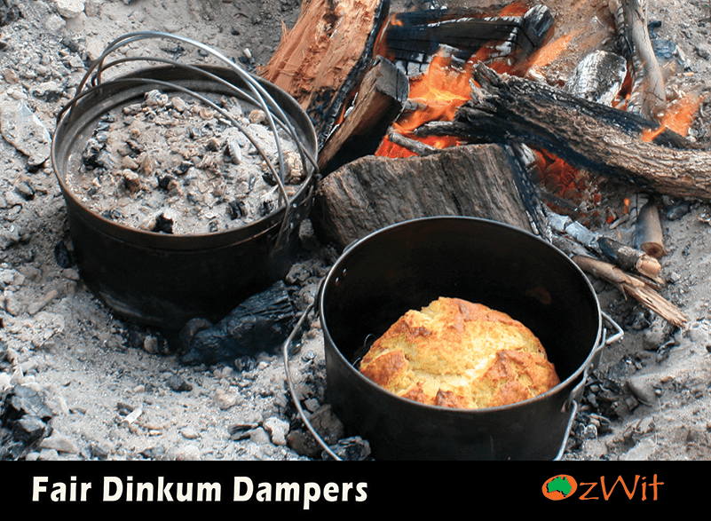 Camp oven cook books, camp oven cooking, Cooking With Camp Ovens, Fair Dinkum Dampers, OzWit, Camp Recipes