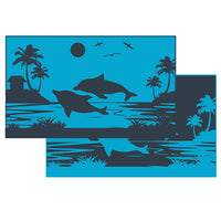 Thumbnail for Dolphin Cove Mat Aqua on Charcoal
