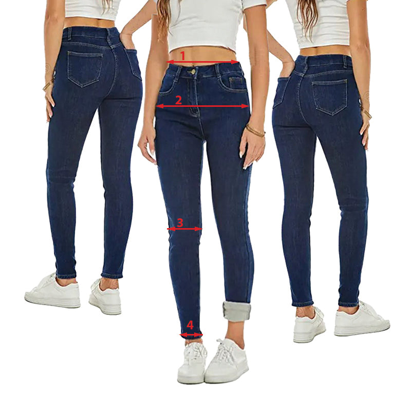 Womans Denim Stretch Fleece Lined Jeans