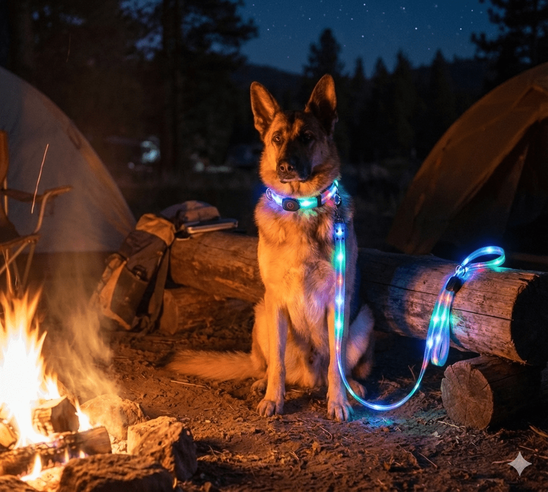 Waterproof LED Dog Collar & Leash Set | Night Safety & Camping Gear