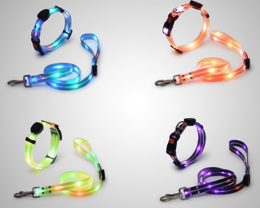 Waterproof LED Dog Collar & Leash Set | Night Safety & Camping Gear