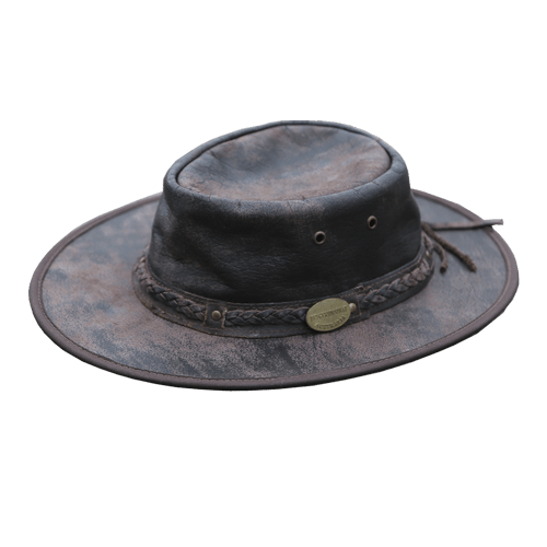 Leather hat, bufflo hide hat, cowboy hat