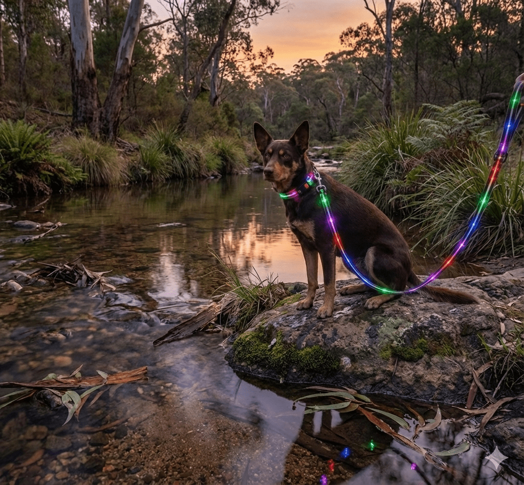 Waterproof LED Dog Collar & Leash Set | Night Safety & Camping Gear