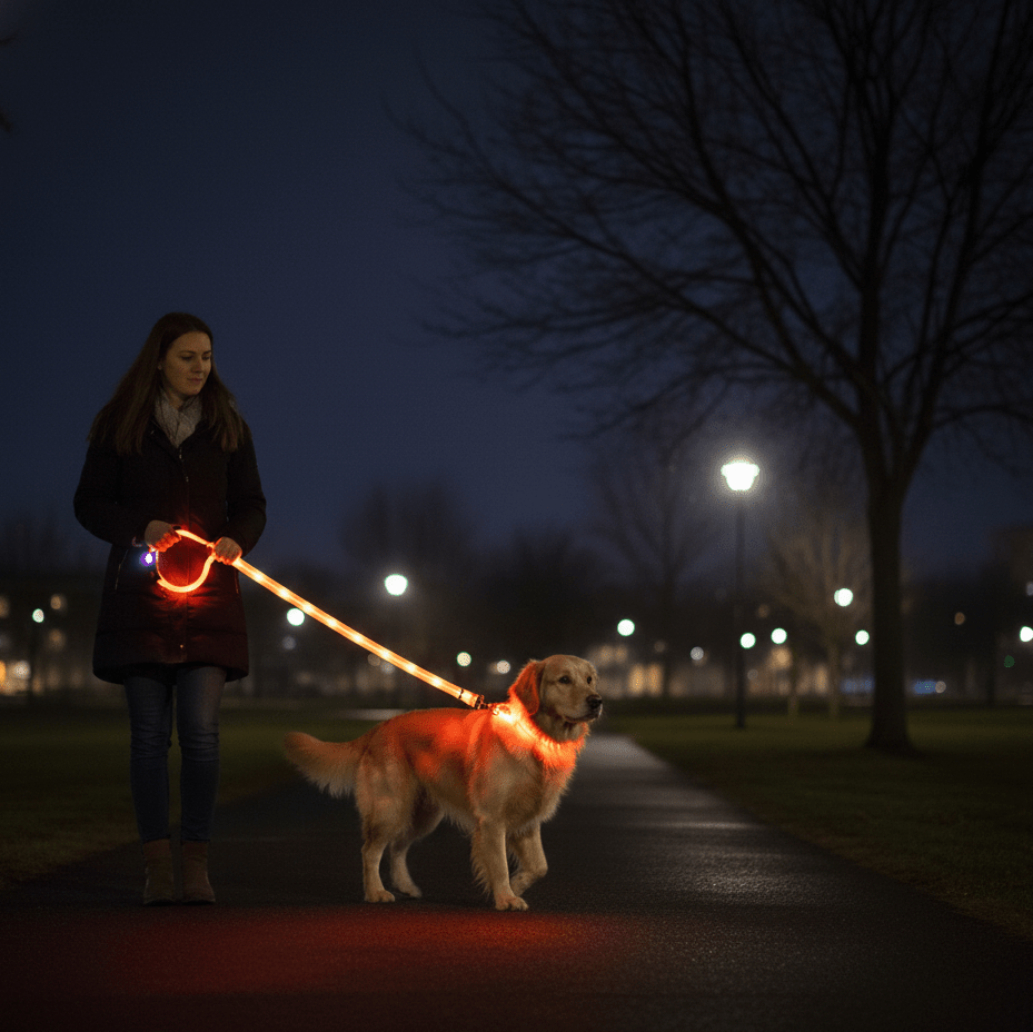 Waterproof LED Dog Collar & Leash Set | Night Safety & Camping Gear