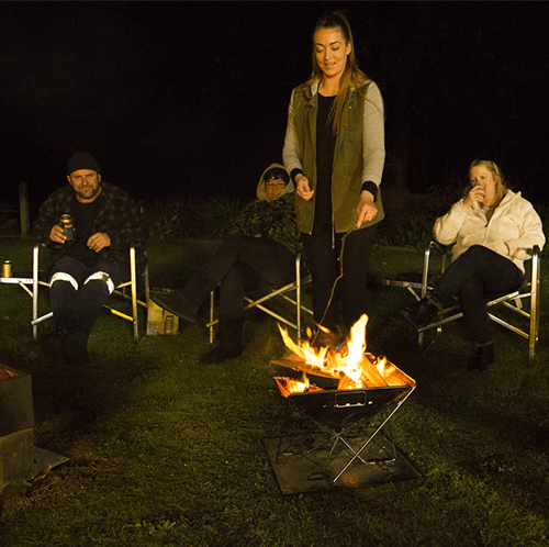 Quokka stainless steel folding fire pit is great for camping and a party