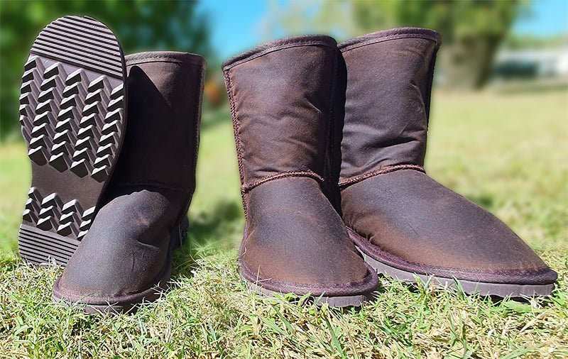 Tarrakoota, Oilskin Uggs, Australian Made, Tred, OzWit, Australian Oilskin, Australian Wool,