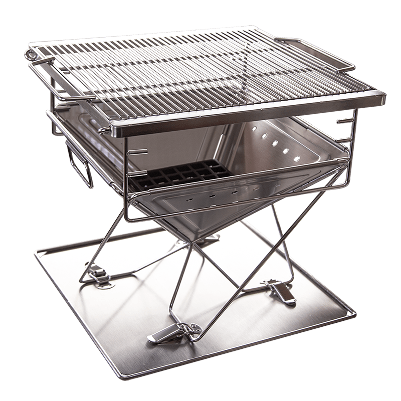 Medium Quokka Fire Pit, Camping Fire, Portable Fire Pit, Charcoal Starter, BBQ Plate, Rotisserie Brackets, OzWit, Travel Pits