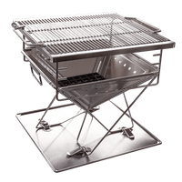 Thumbnail for Medium Quokka Fire Pit, Camping Fire, Portable Fire Pit, Charcoal Starter, BBQ Plate, Rotisserie Brackets, OzWit, Travel Pits