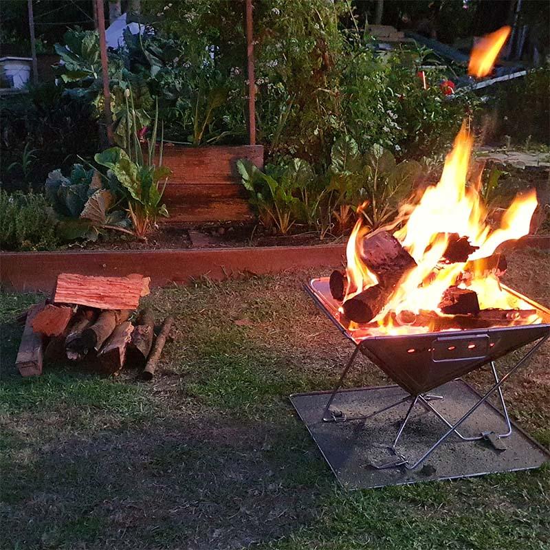 quokka fire pit, camping fire, portable fire pit