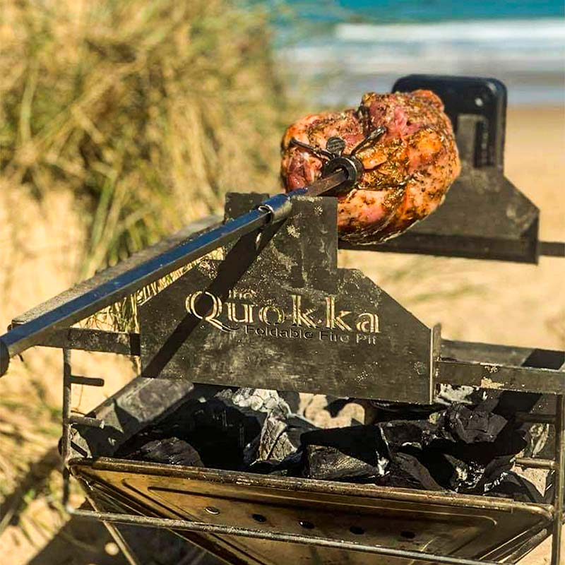 Char Grill Cooking, Quokka, OzWit, Travel Pits, Cooking, BBQ, Picnic, Beach, Camp Fire, Rotisserie Brackets, Roast