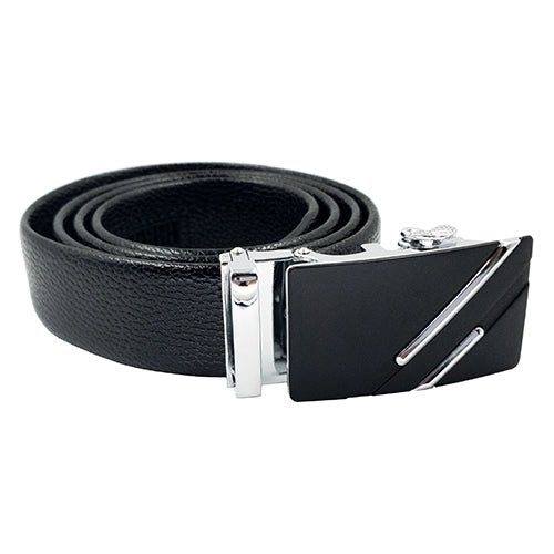 Ratchet Belt, Automatic Belt, Leather Belt, Silver Stripe