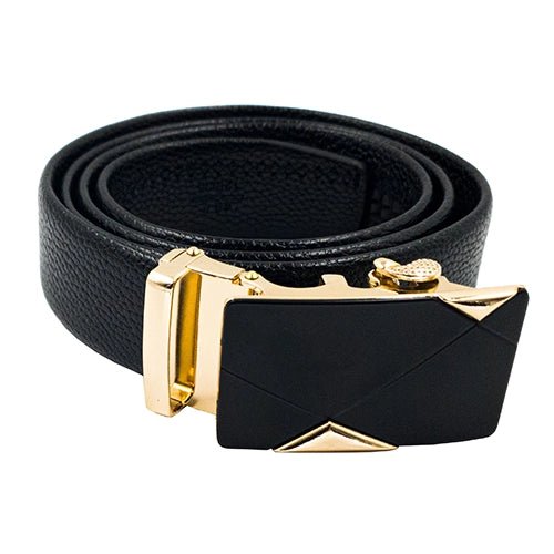 Ratchet Belt, Automatic Belt, Leather Belt, Gold Tile