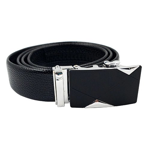 Ratchet Belt, Automatic Belt, Leather Belt, Silver Tile