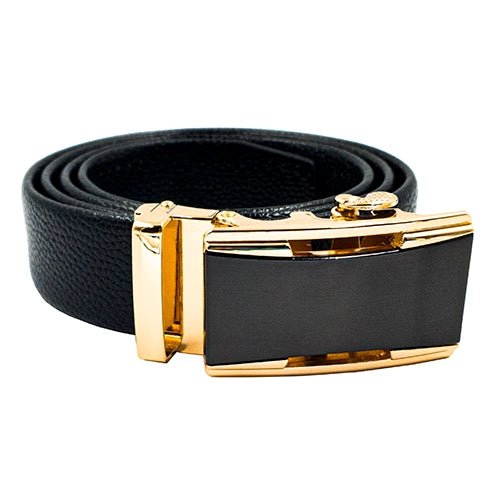 Ratchet Belt, Automatic Belt, Leather Belt, Gold Straight