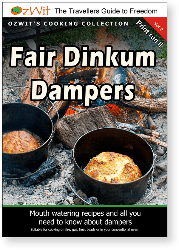 Fair Dinkum Dampers (Hard Copy) Delicious Stuffed Damper Recipes, OzWit, Camp Oven Cooking