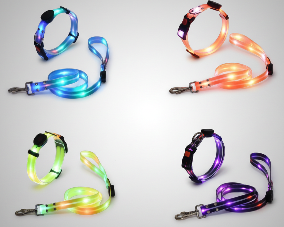 Waterproof LED Dog Collar & Leash Set | Night Safety & Camping Gear
