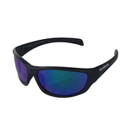Thumbnail for Floating polarised sunglasses with black frame and blue pearl lens