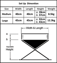 Thumbnail for Quokka Folding Fire Pit Setup Dimensions, OzWit