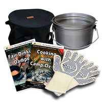 Thumbnail for 10 inch camp oven, 4.5 quart camp oven, spun steel camp oven, camp oven cooking