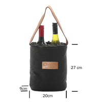 Thumbnail for Australian oilskin wine cooler for two bottles of wine and insulated with wool to keep icy cool for hours