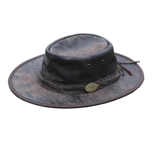 Leather hat, bufflo hide hat, cowboy hat