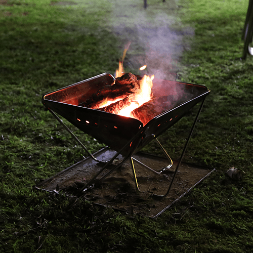 Quokka folding fire pit is good for camp oven cooking, BBQ or to have a fire in