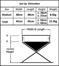 Thumbnail for Quokka Folding Fire Pit Setup Dimensions