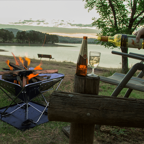 Fire pi by the lake